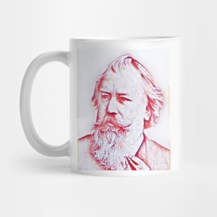 Johannes Brahms Portrait | Johannes Brahms Artwork | Line Art Mug